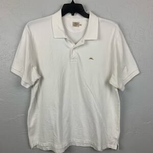 Faherty White Polo Shirt Mens Extra Large Golf White Collared Cotton Tencel